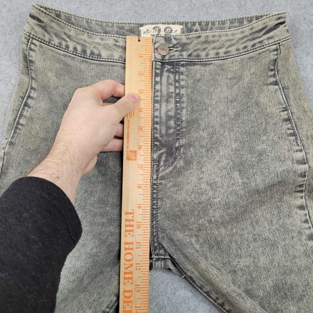 We The Free Jeans Womens 28 Gray Just Float On Flare Acid Wash High Rise Denim - Picture 4 of 8